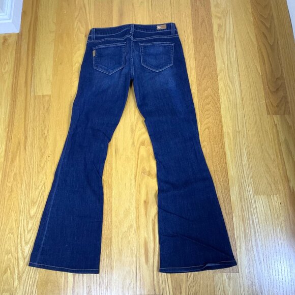Paige Jeans Low Rise Flared Leg Dark Wash Bell Canyon (27) - Picture 2 of 8